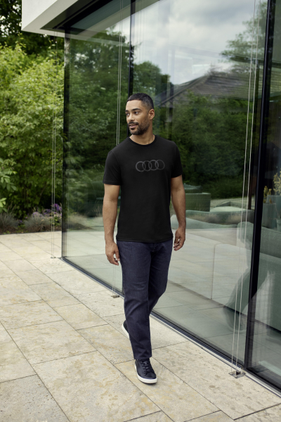 Audi T-Shirt Ringe, Herren, schwarz