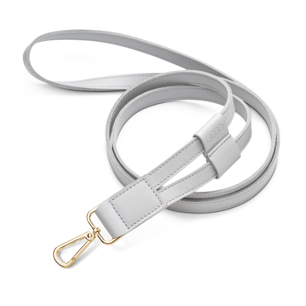 Audi Schlüsselband Leder, Damen, grau