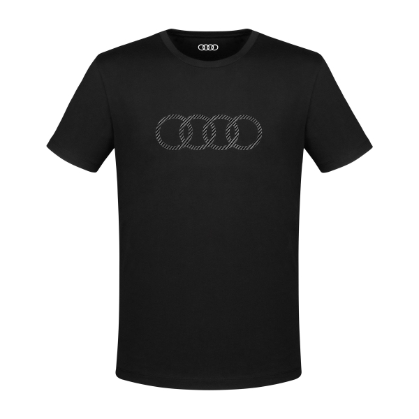 Audi T-Shirt Ringe, Herren, schwarz