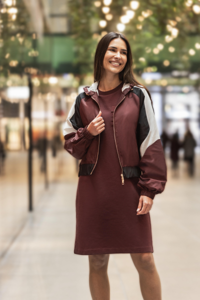 Audi Windbreaker, Damen, bordeaux-schwarz