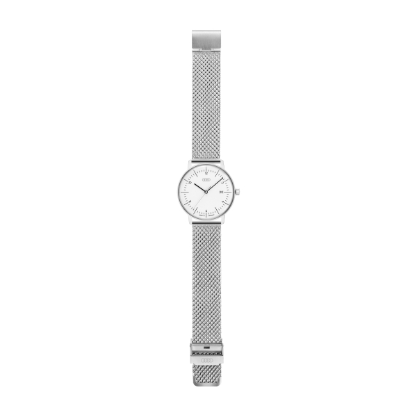 Audi Uhr, silber/weiß
