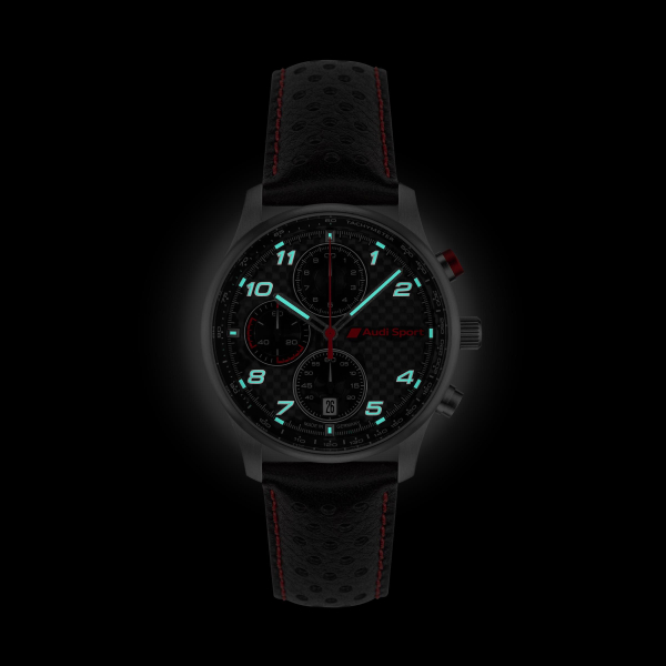 Audi Sport Chronograph Carbon, Herren, silber/schw