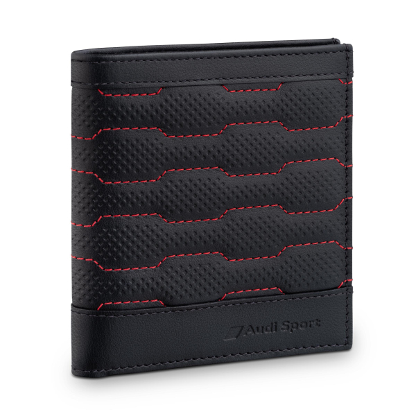 Audi Sport Minibörse Leder, schwarz/rot
