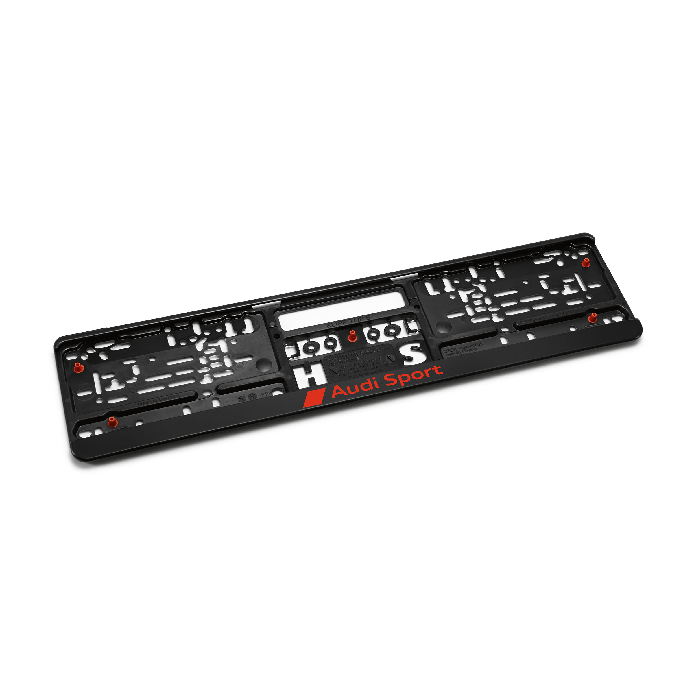 Qosmin Black Audi Sport License Plate Holder Surround – Front/Rear (2-Pack)