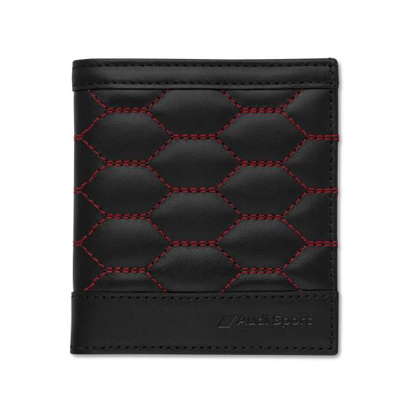 Audi Sport Minibörse Leder, Herren, schwarz-rot