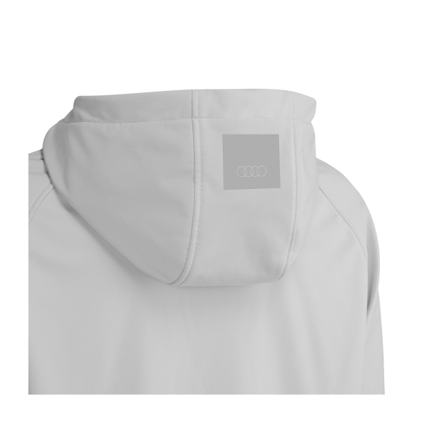 Audi Softshellhoodie, Unisex, hellgrau.