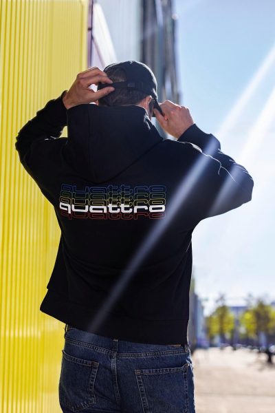 quattro pulse Hoodie, Unisex, schwarz