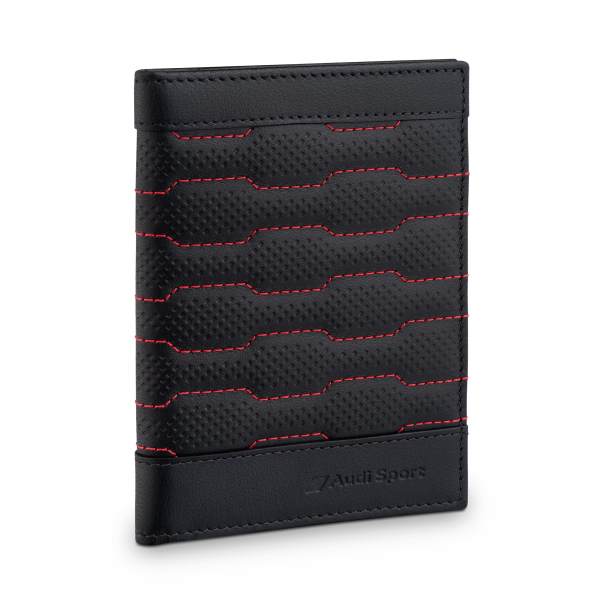 Audi Sport Fahrzeugscheinhülle Leder, schwarz/rot