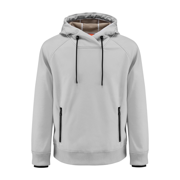 Audi Softshellhoodie, Unisex, hellgrau.