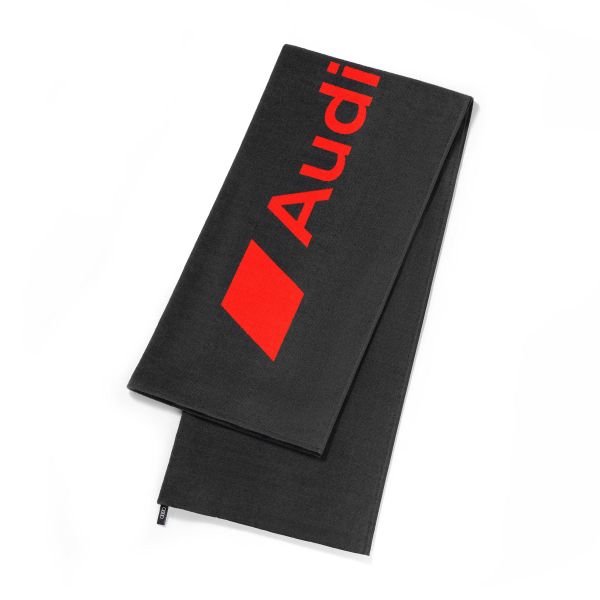 Audi Sport Strandlaken, dunkelgrau/rot, 80x180cm